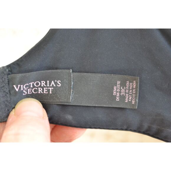 Victoria's Secret Women's 38C Black Demi Underwire Satin Bra - Picture 6 of 12